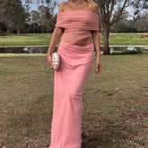 BXOXO Ruched Irregular Dress Women Mesh Patchwork Slash Neck Short Sleeve Skinny Stretch Trend Elegant Long Bodycon Outfits